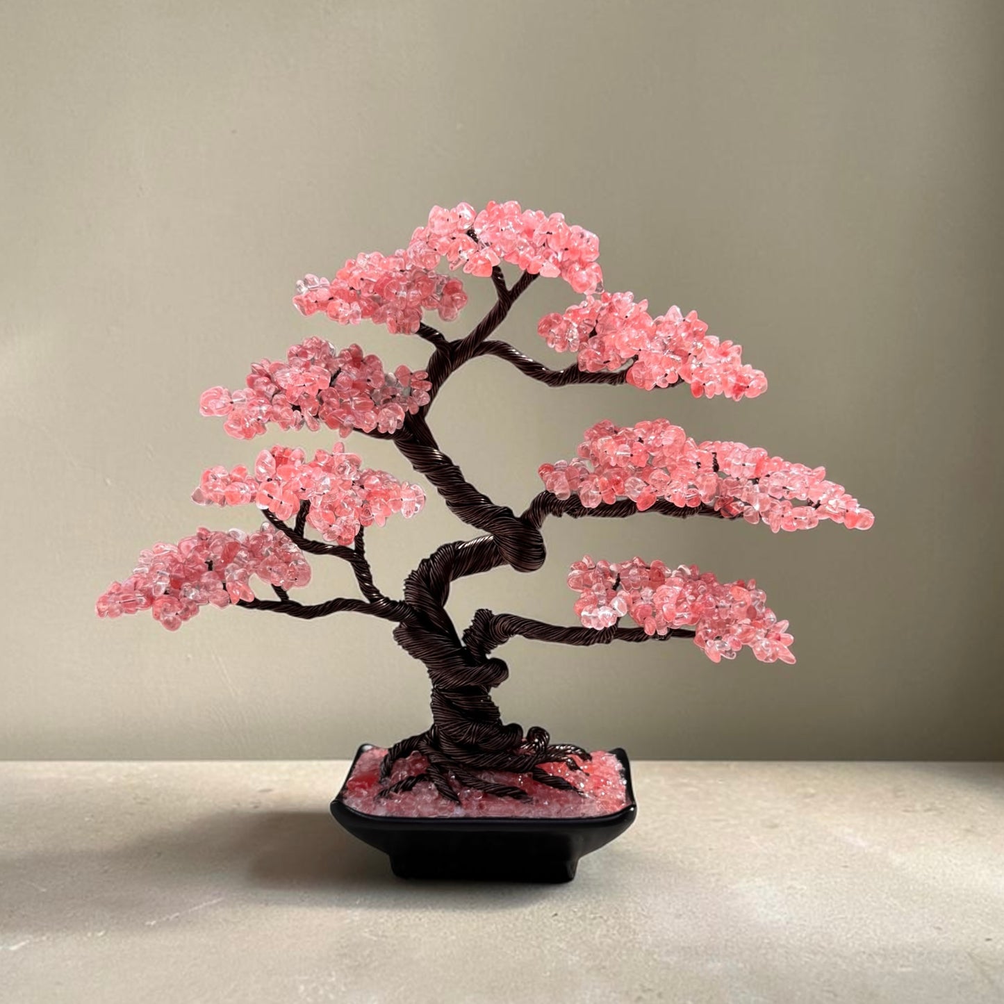 Cherry Quartz Bonsai Gemstone Tree