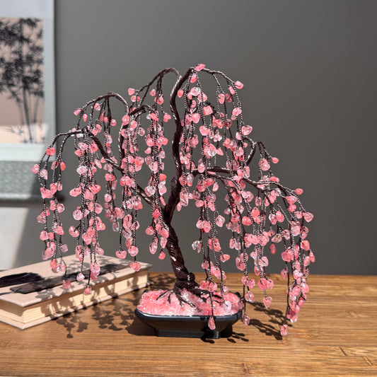 Cherry Quartz Willow Crystal Tree