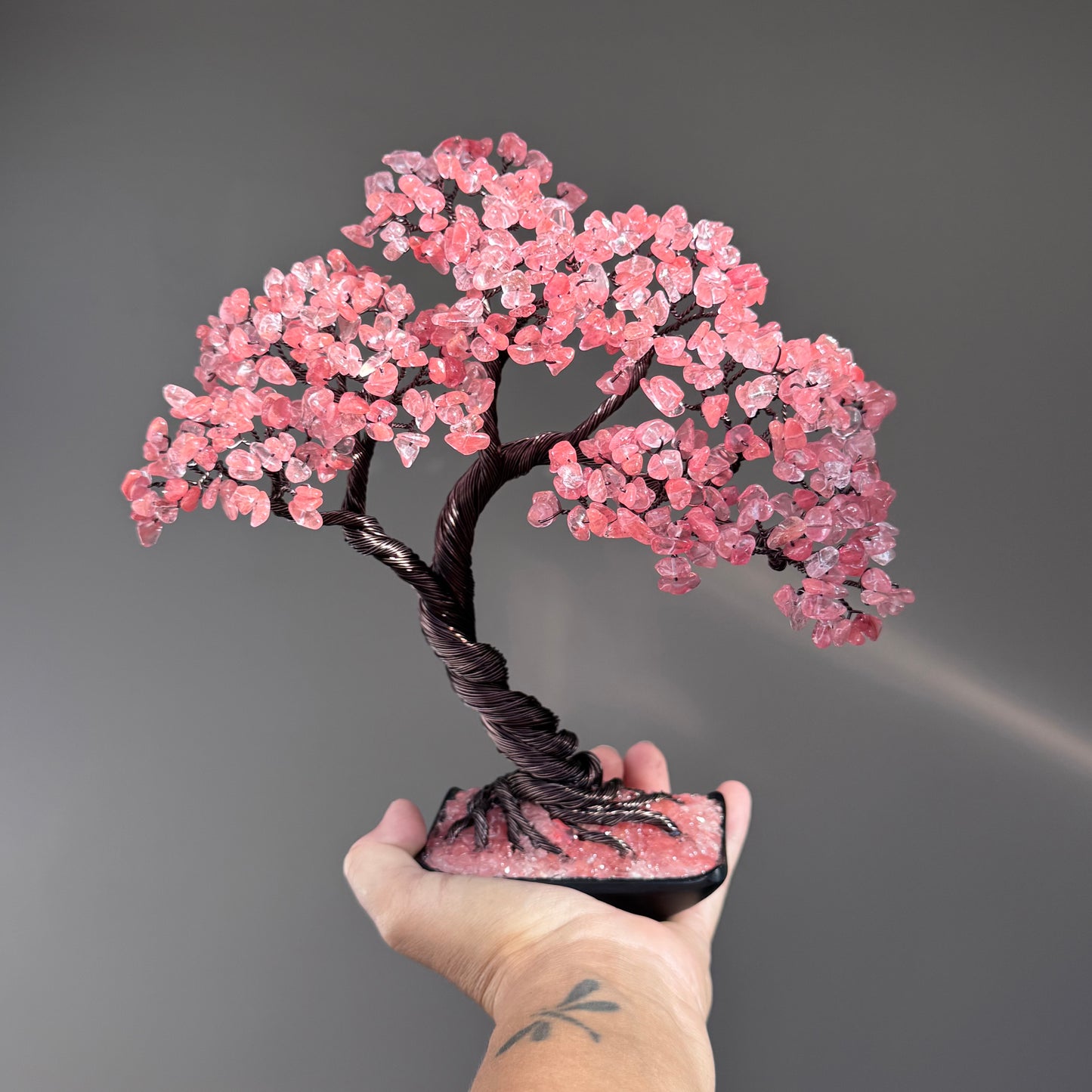 Cherry Quartz Bonsai Crystal Tree