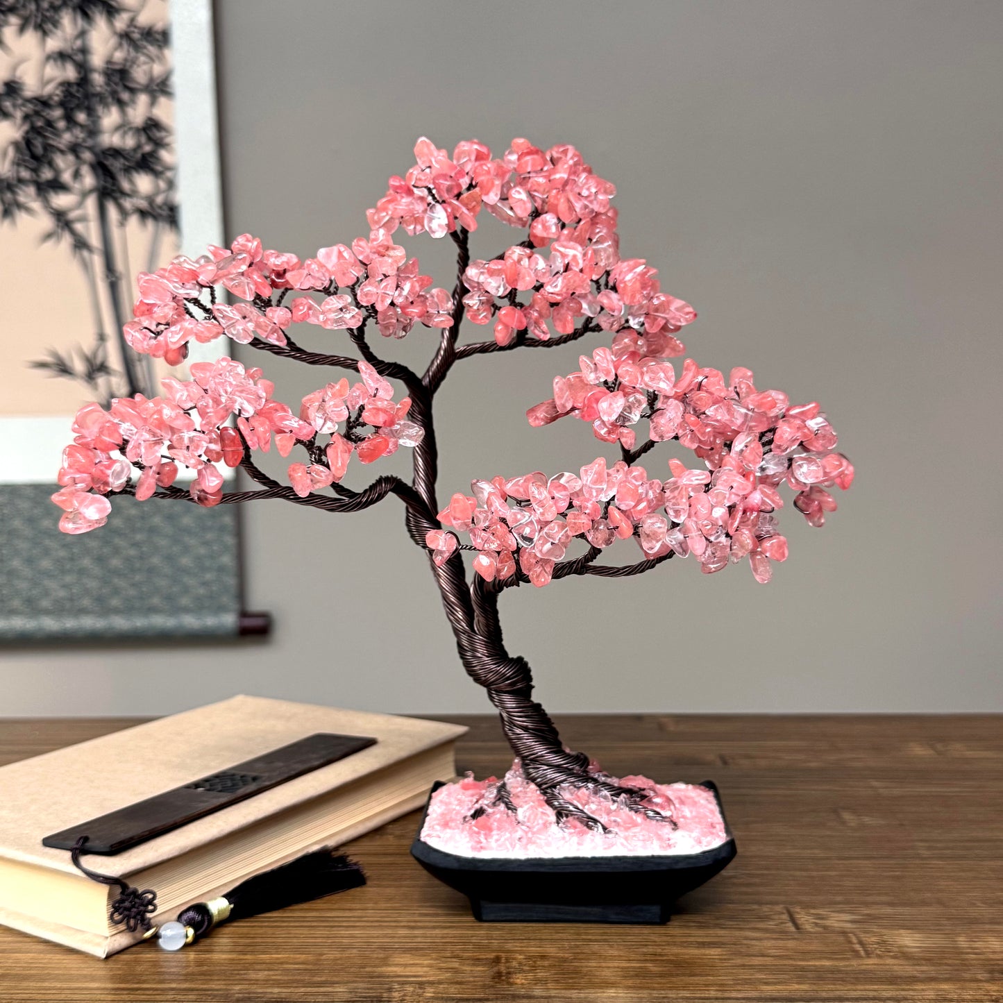 Cherry Quartz Bonsai Crystal Tree