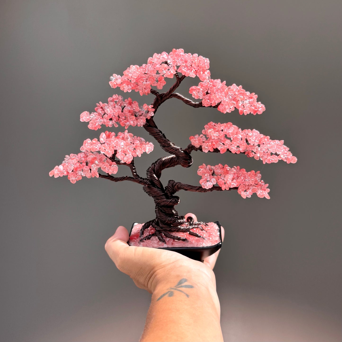 Cherry Quartz Bonsai Gemstone Tree