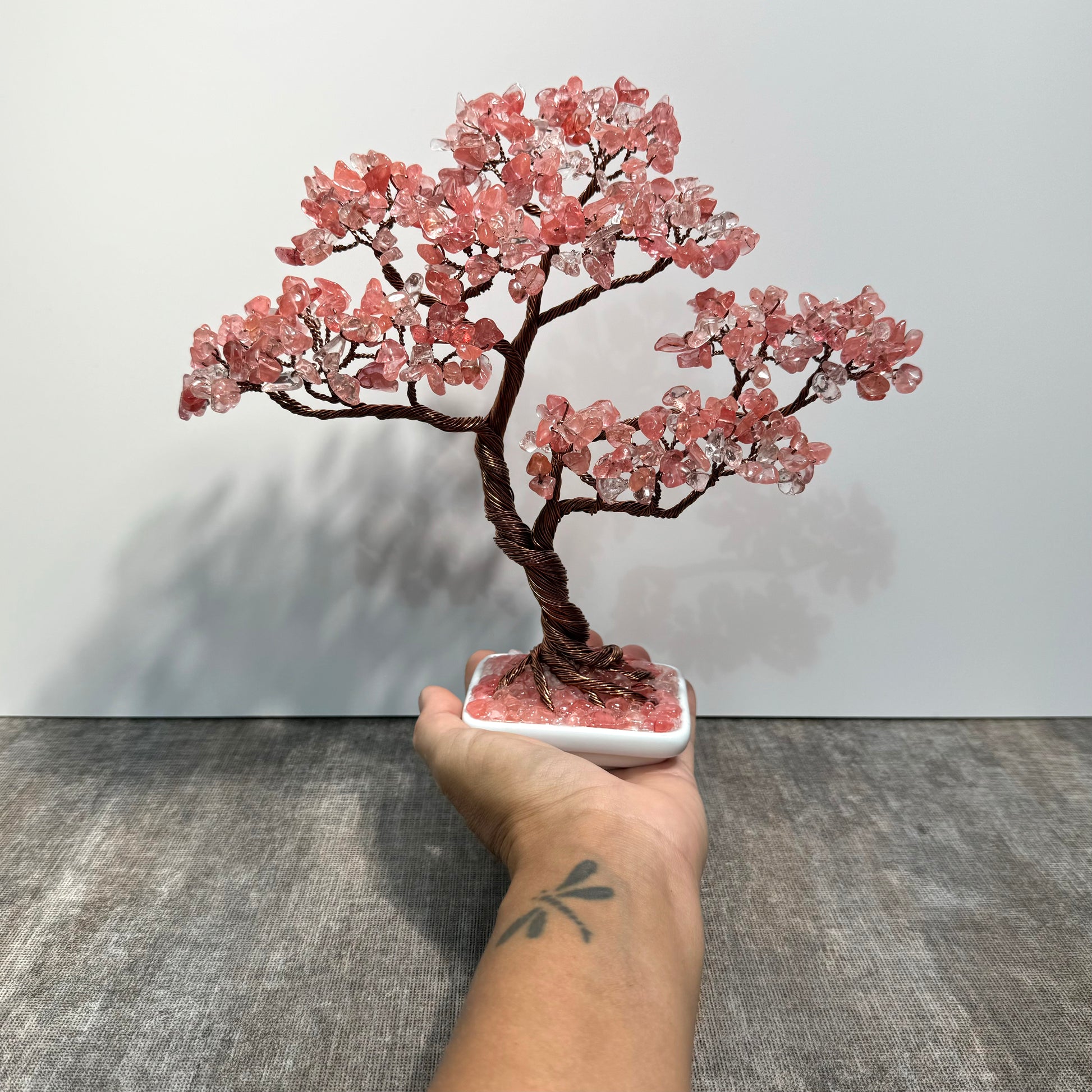 Cherry Quartz Bonsai Gemstone tree