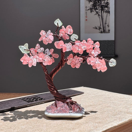 Mini Cherry Quartz Bonsai Crystal tree