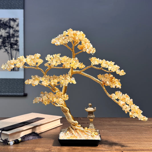 Large Citrine Pagoda Bonsai Crystal Tree