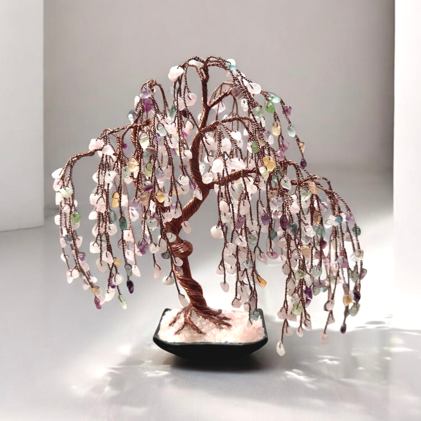 Rose Quartz-Fluorite Willow Crystal tree