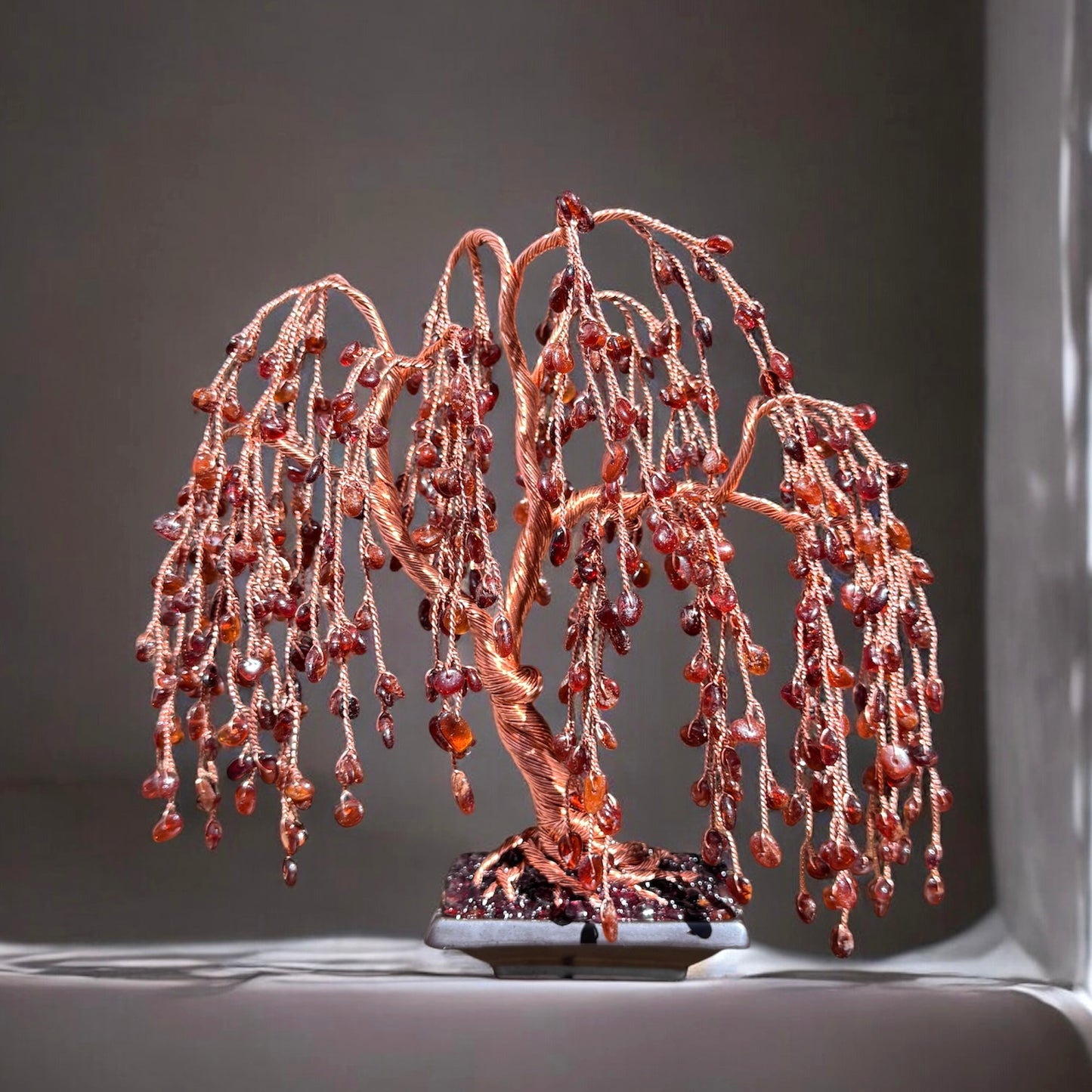 Garnet Willow Crystal Tree