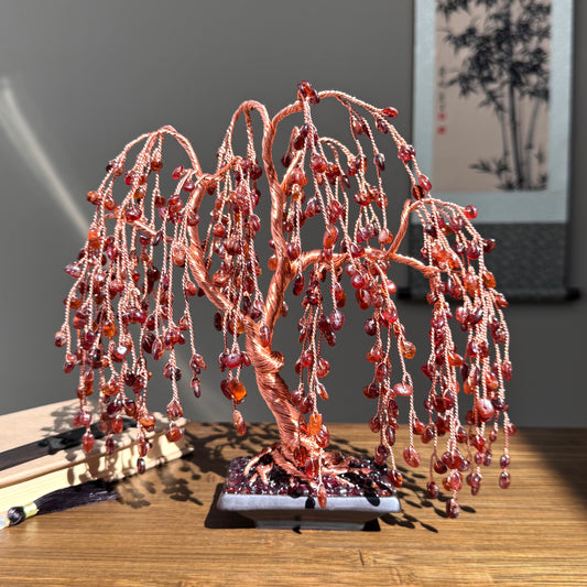 Garnet Willow Crystal Tree