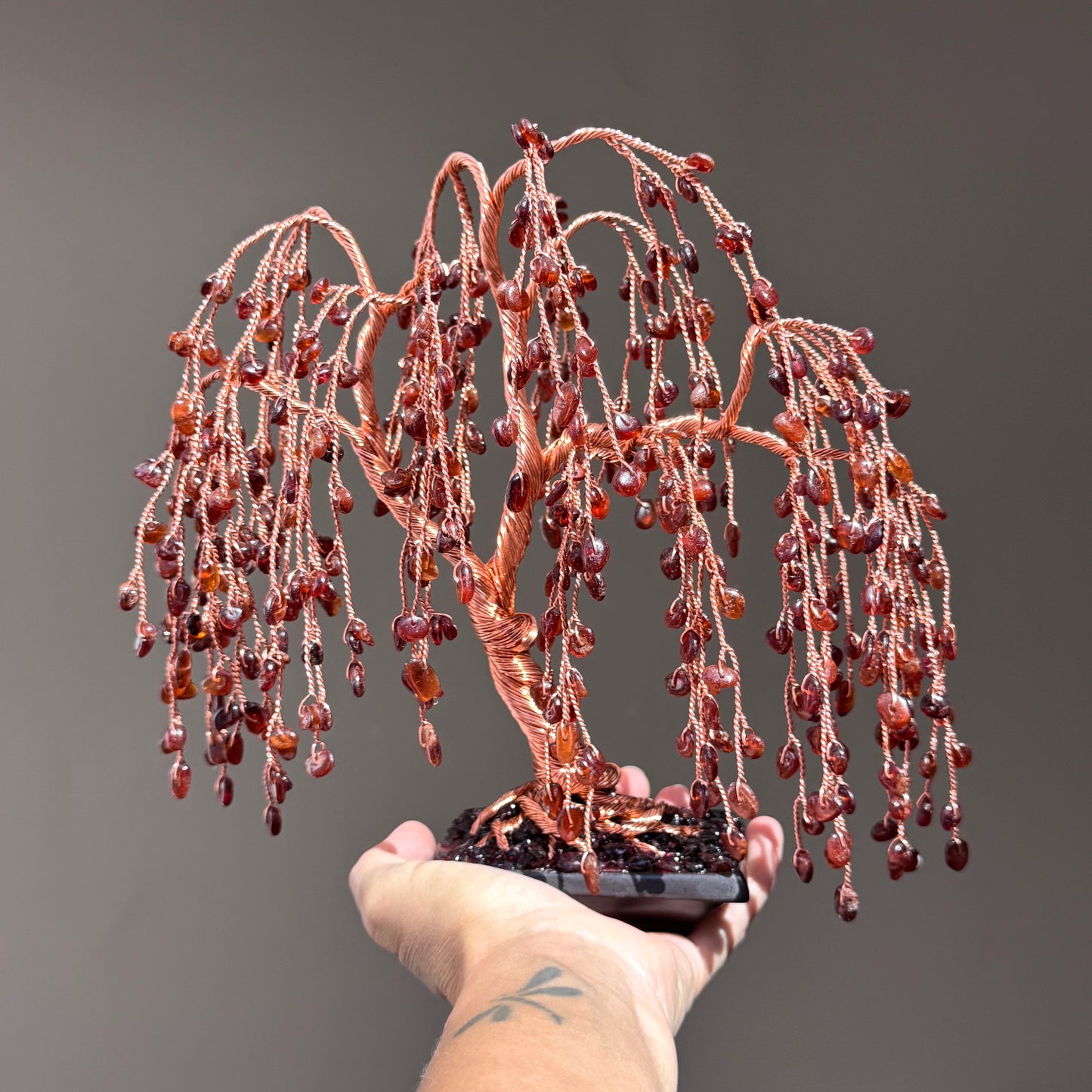 Garnet Willow Crystal Tree