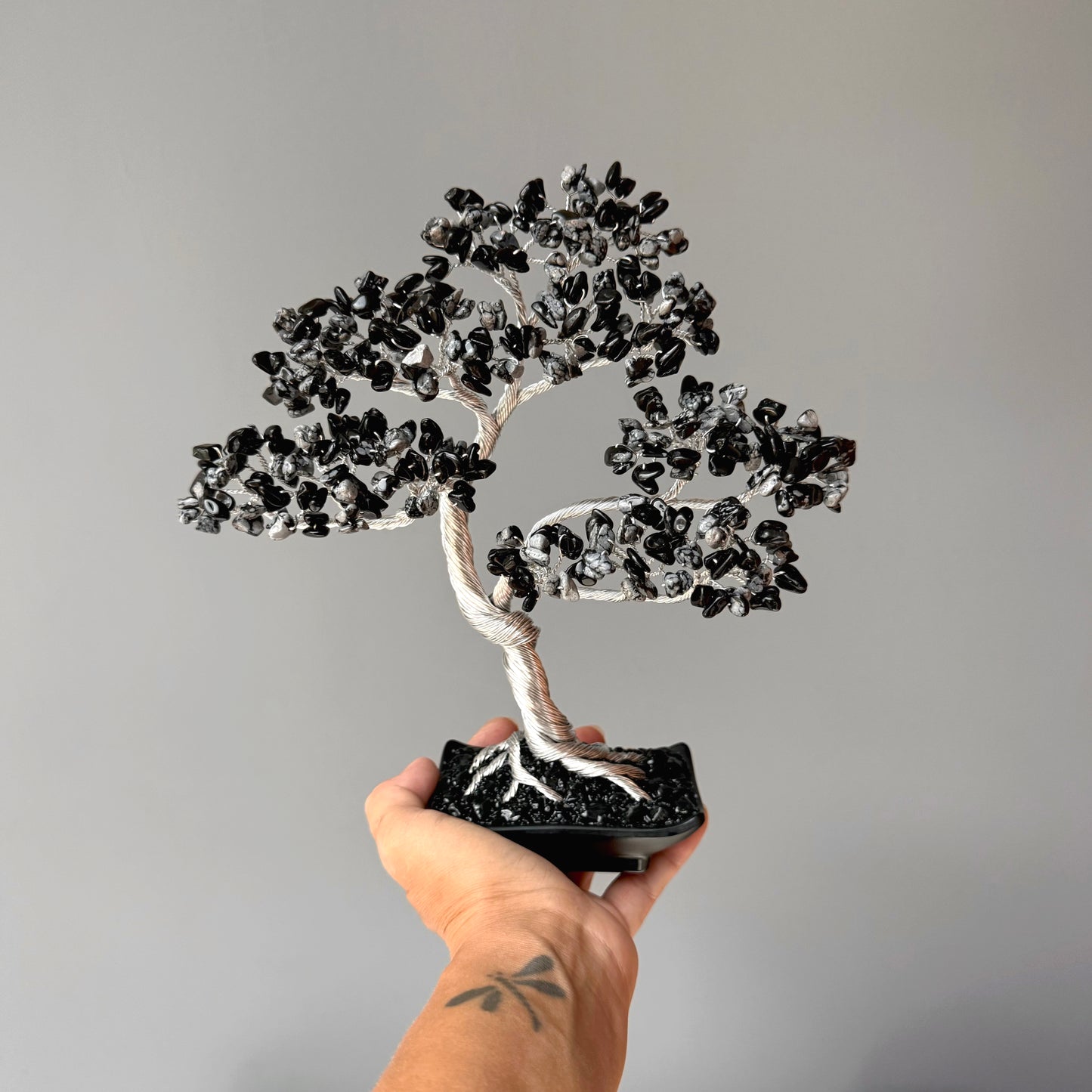 Snowflake Obsidian Bonsai Crystal Tree