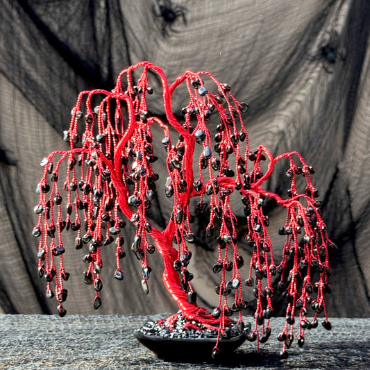 Black Obsidian Willow Crystal Tree