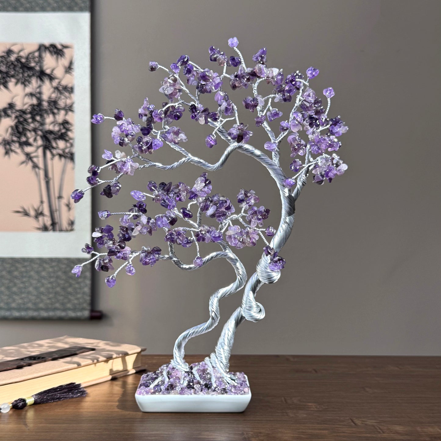 Large Amethyst Bonsai Crystal Family Tree