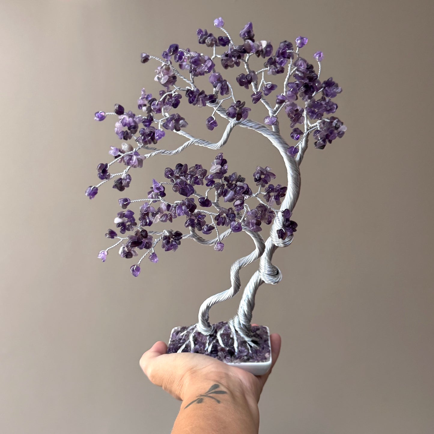Large Amethyst Bonsai Crystal Family Tree