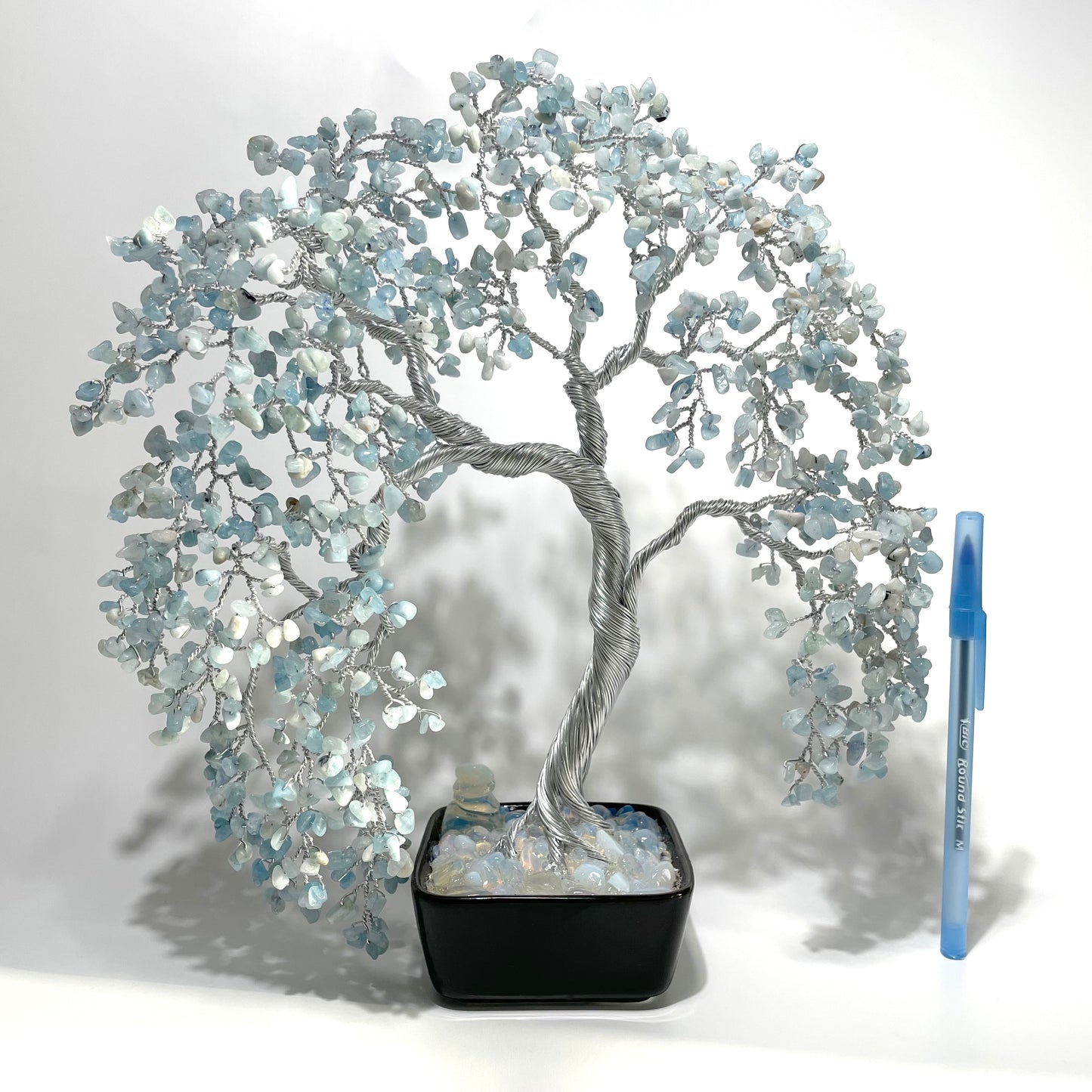 Large Aquamarine Willow Crystal Tree