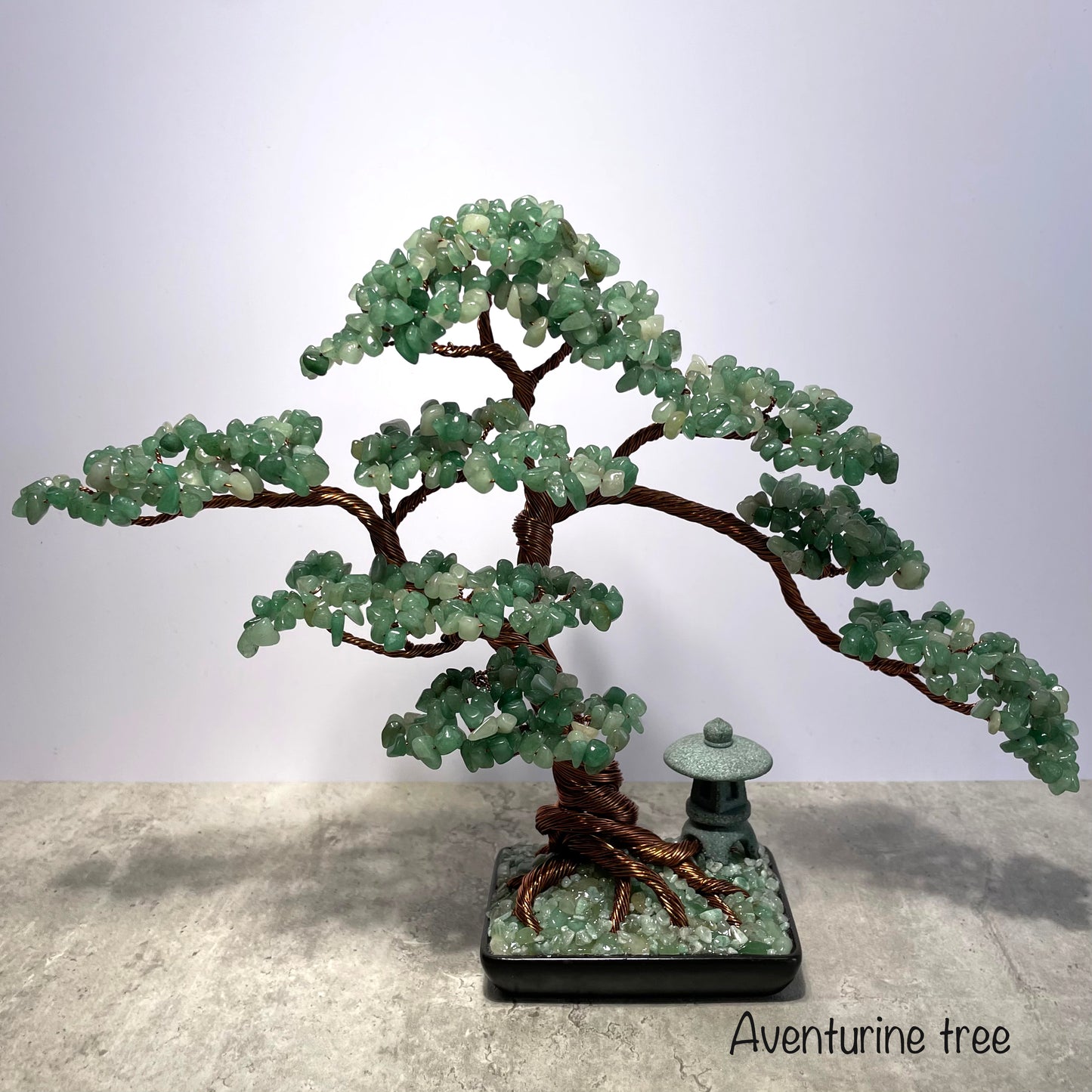 Large Aventurine Pagoda Bonsai Crystal Tree