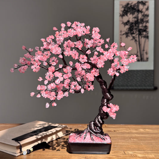 Large Cherry Quartz Bonsai Crystal Tree