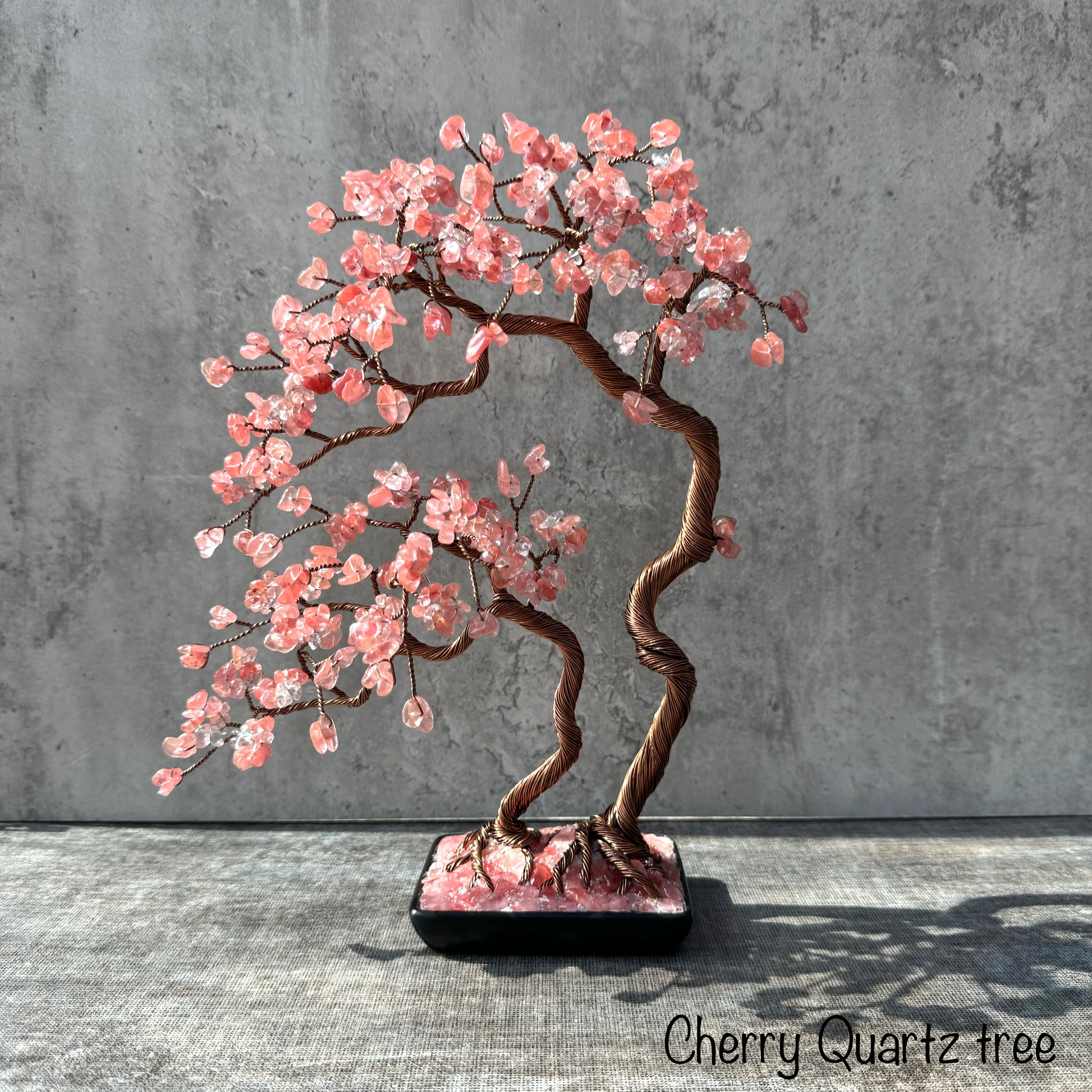 Large Cherry Quartz Crystal Bonsai Tree