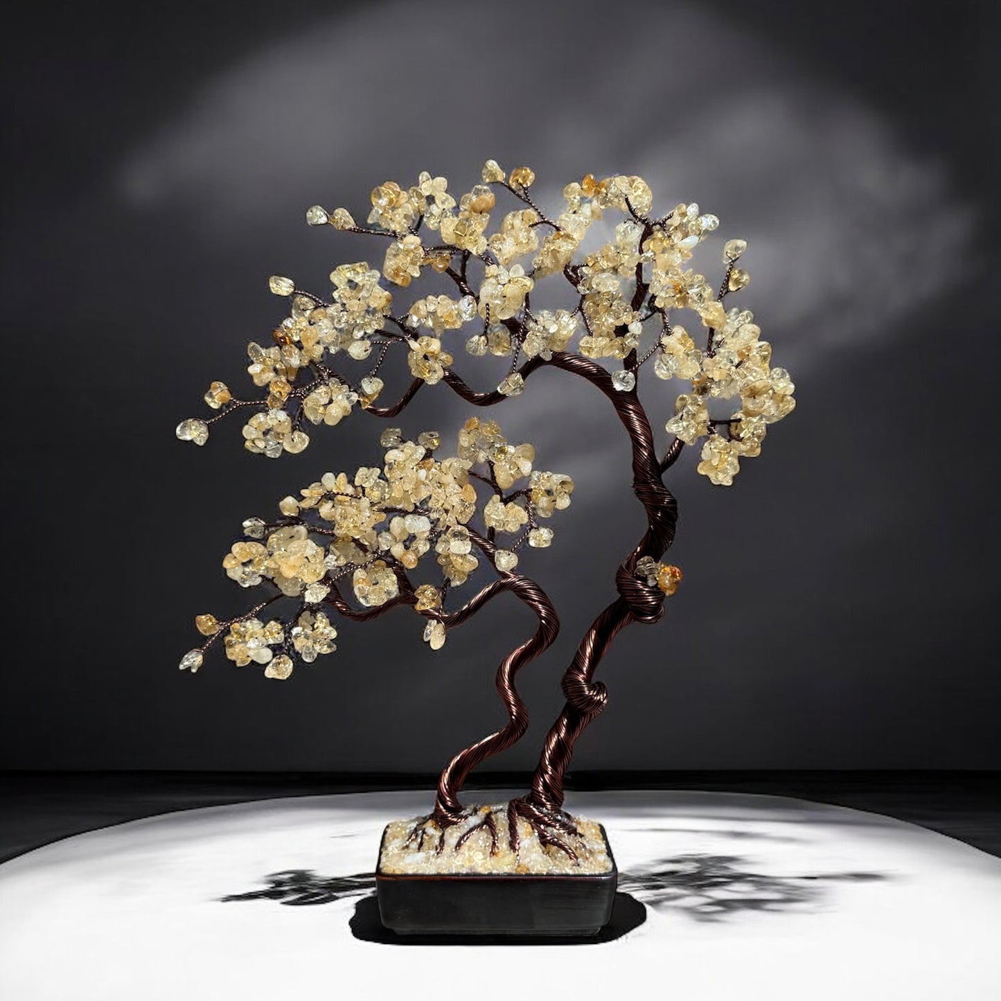 Large Citrine Bonsai Family Crystal Tree
