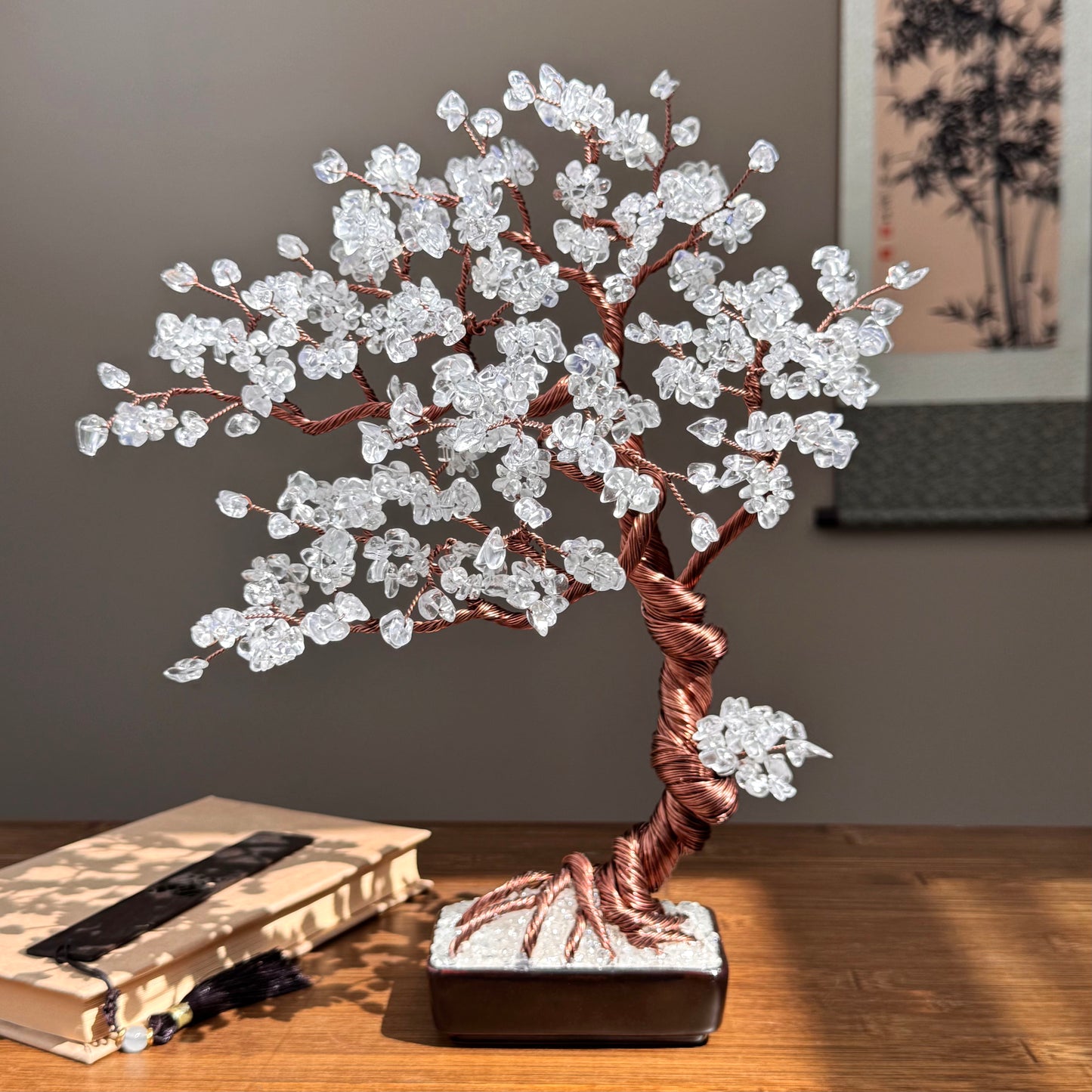 Large Clear Quartz Bonsai Crystal Tree