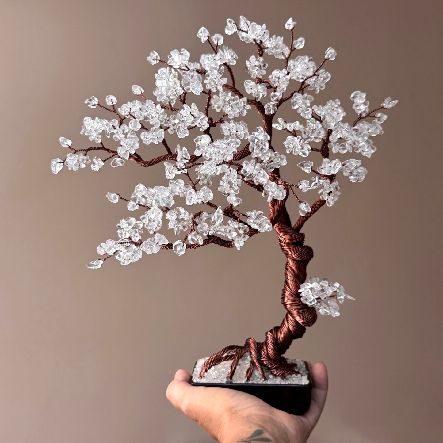 Large Clear Quartz Bonsai Crystal Tree