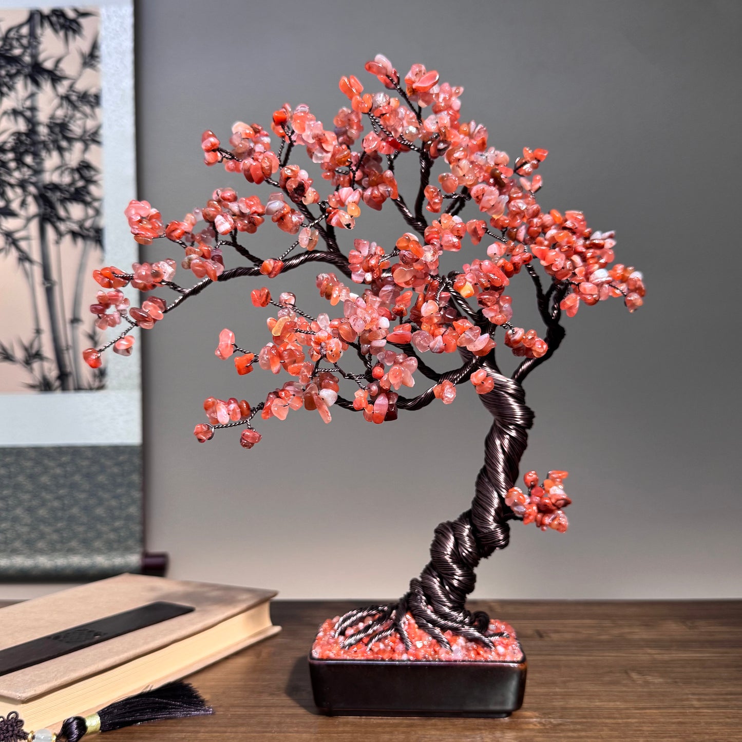 Large Milky Carnelian Bonsai Crystal Tree