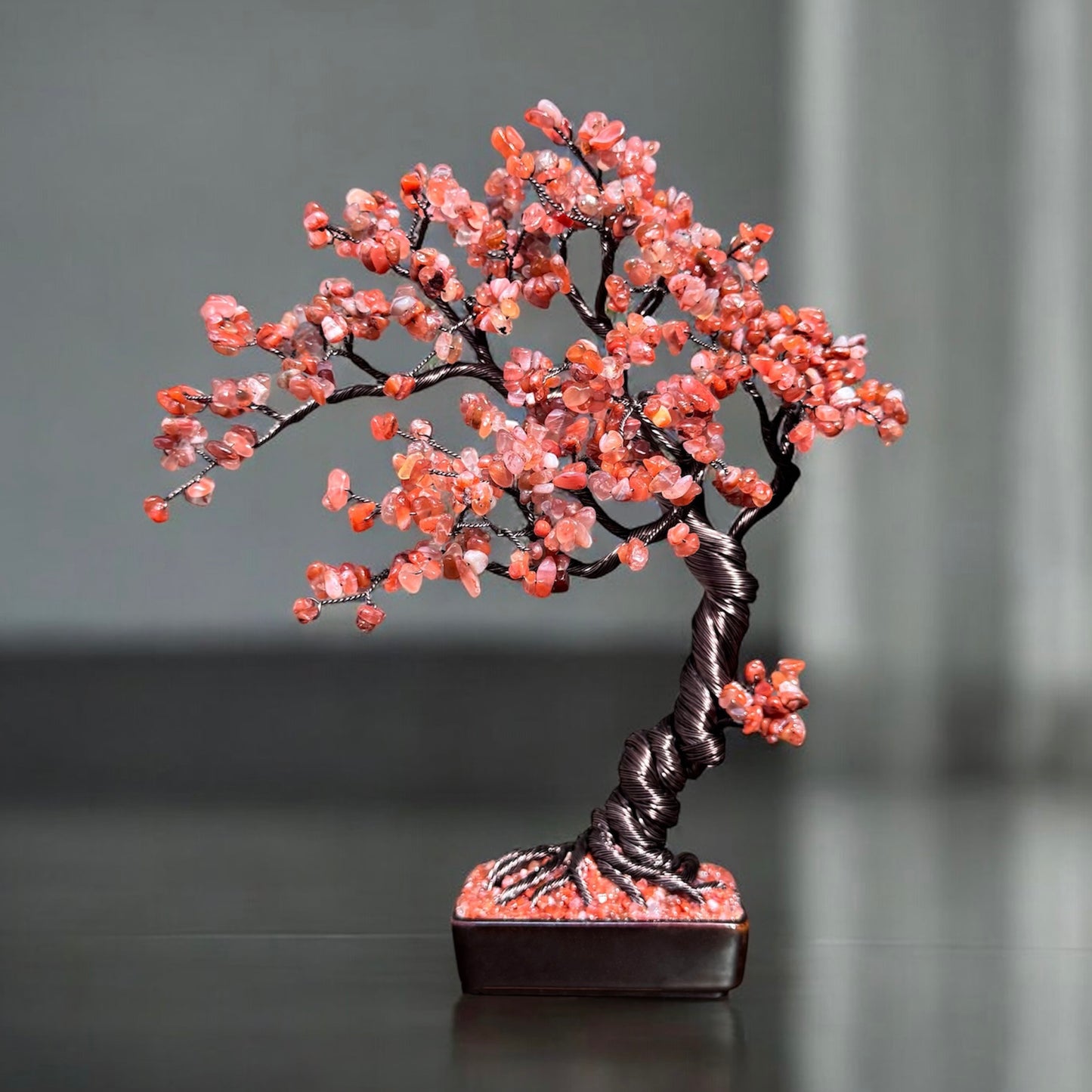 Large Milky Carnelian Bonsai Crystal Tree