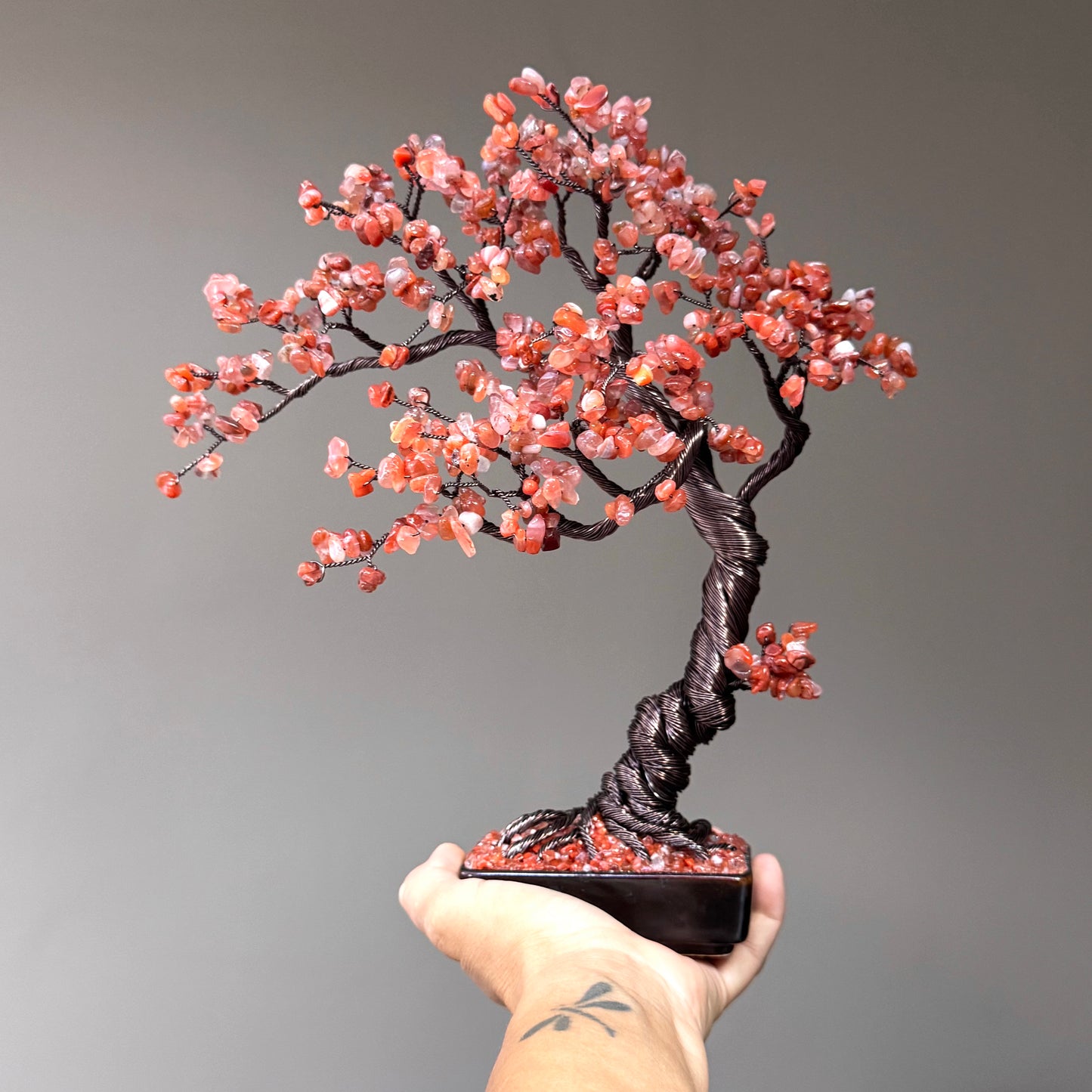 Large Milky Carnelian Bonsai Crystal Tree
