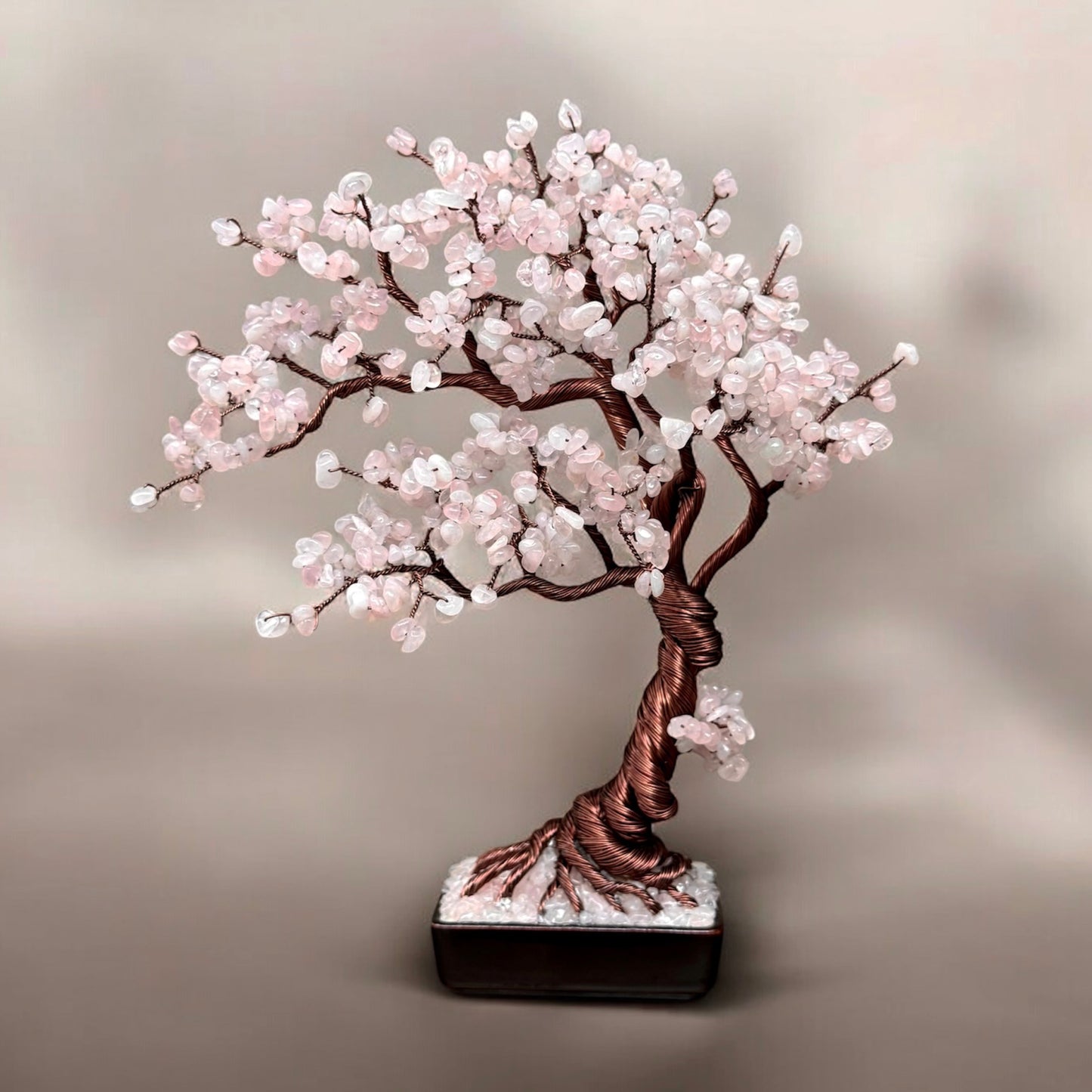 Large Rose Quartz Bonsai Crystal Tree