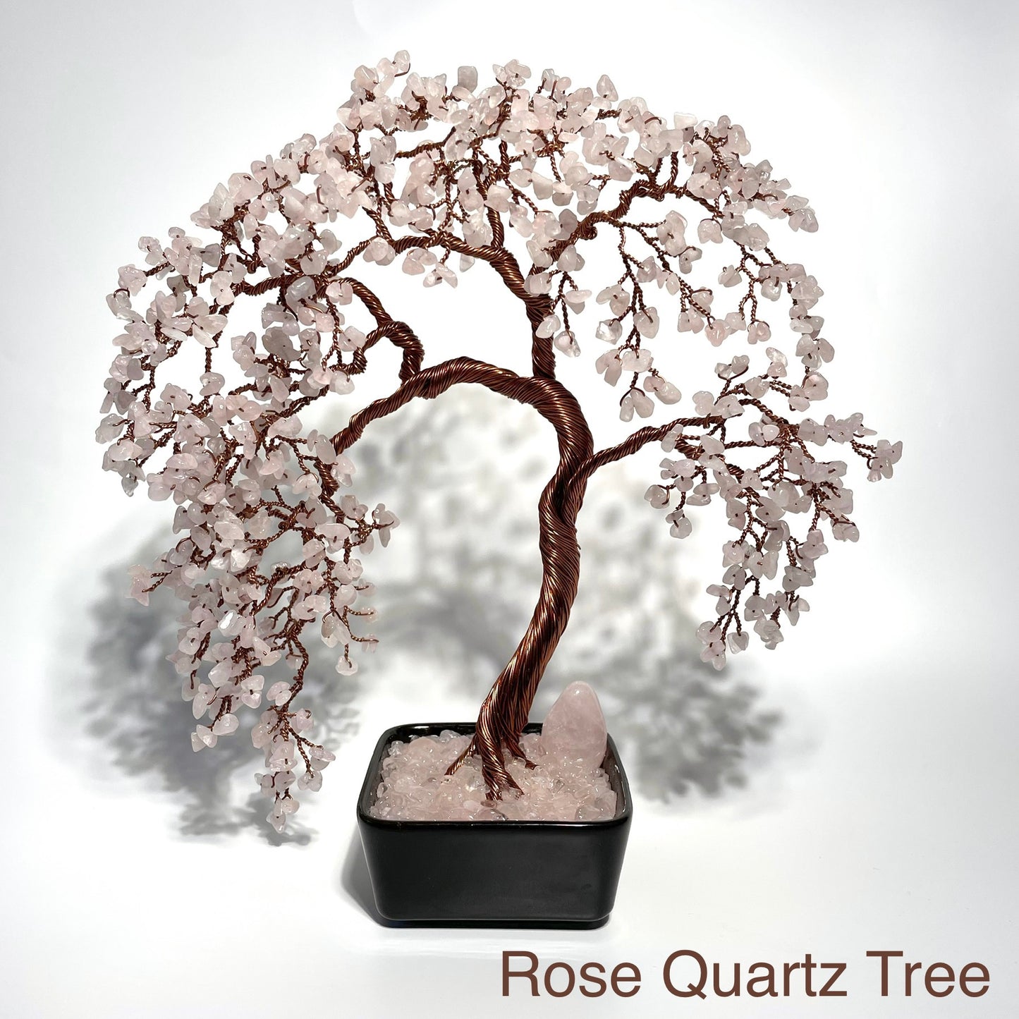 Large Rose Quartz Willow Crystal Tree