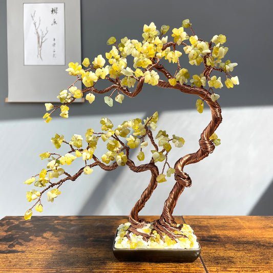 Large Lemon Jade Crystal Tree