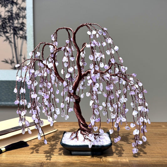 Lavender Amethyst Willow Crystal Tree
