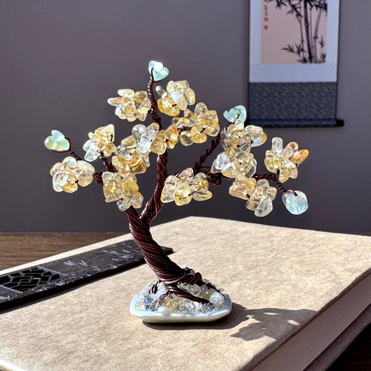 Mini Citrine Bonsai Crystal Tree