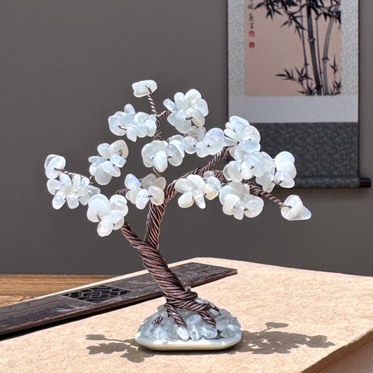 Mini Moonstone Bonsai Crystal Tree