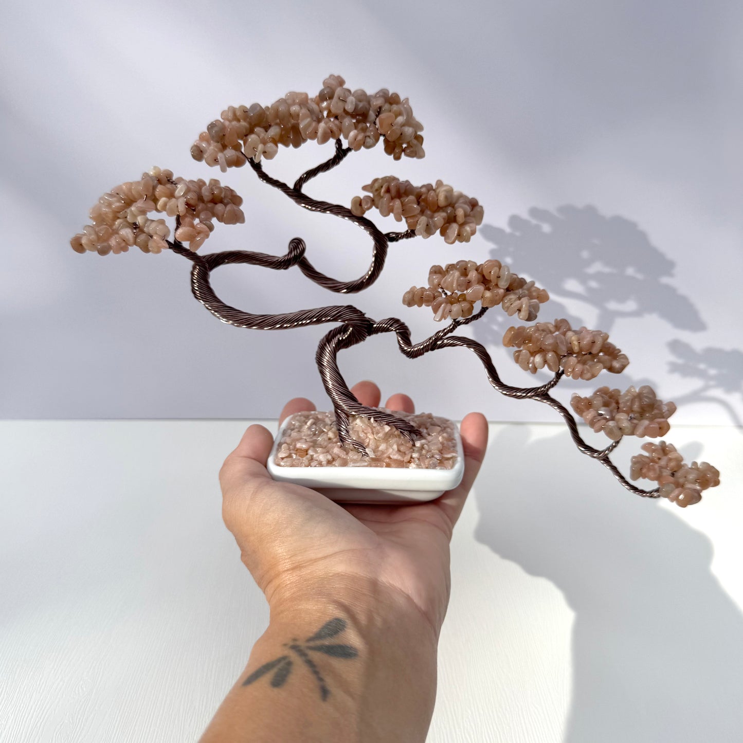 Peach Moonstone Bonsai Crystal tree