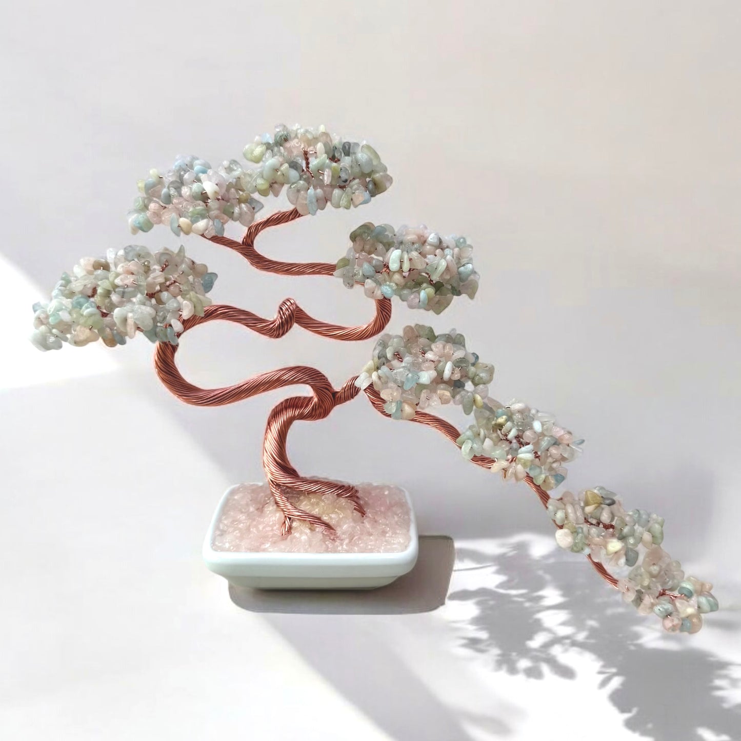 Morganite Bonsai Crystal Tree