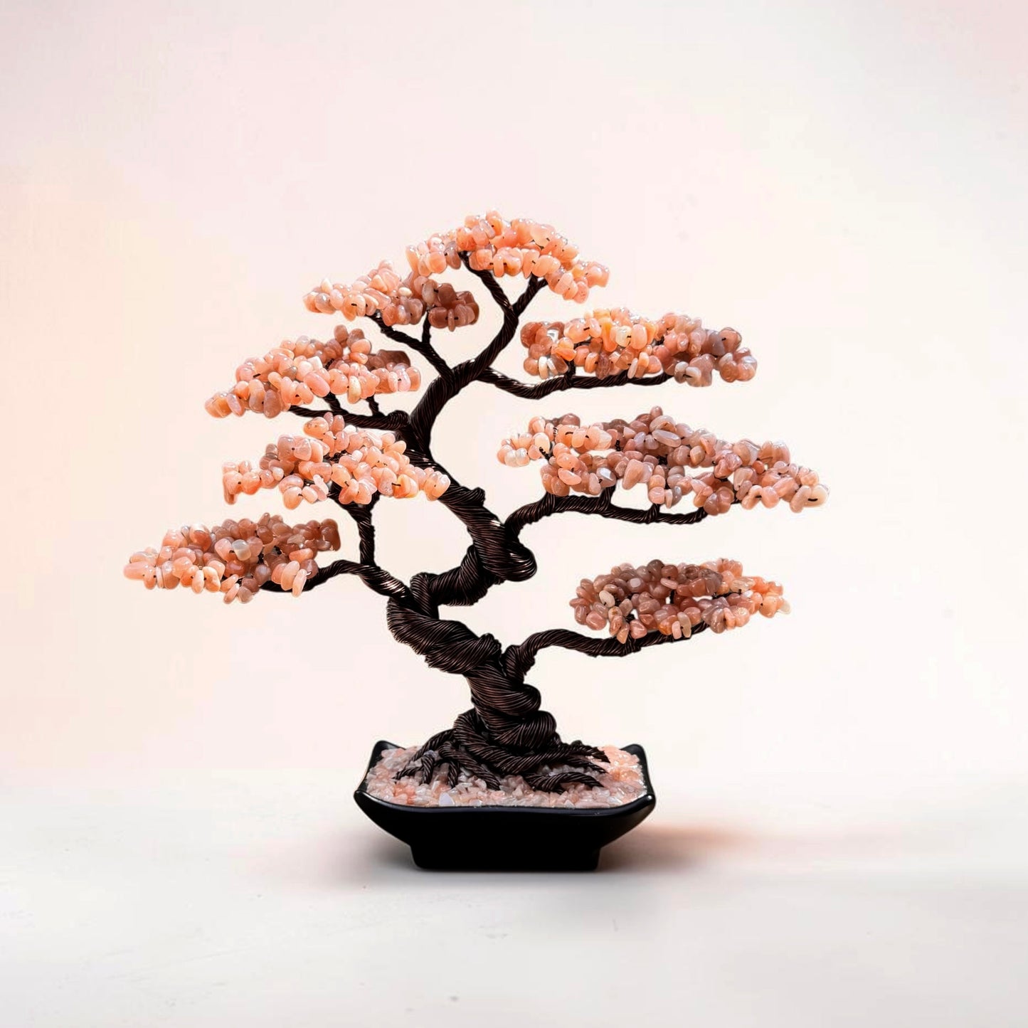 Peach Moonstone Bonsai Crystal Tree Of Life