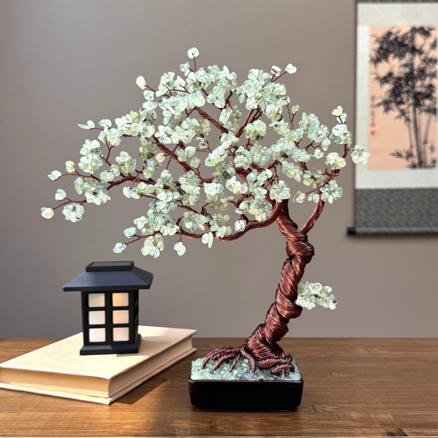 Large Prehnite Crystal Bonsai Tree