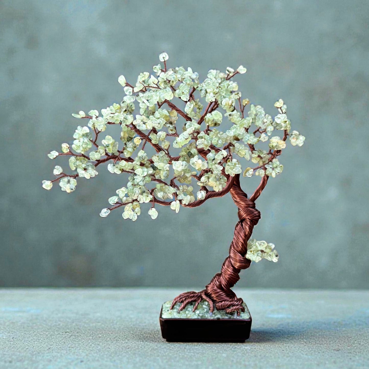 Large Prehnite Crystal Bonsai Tree