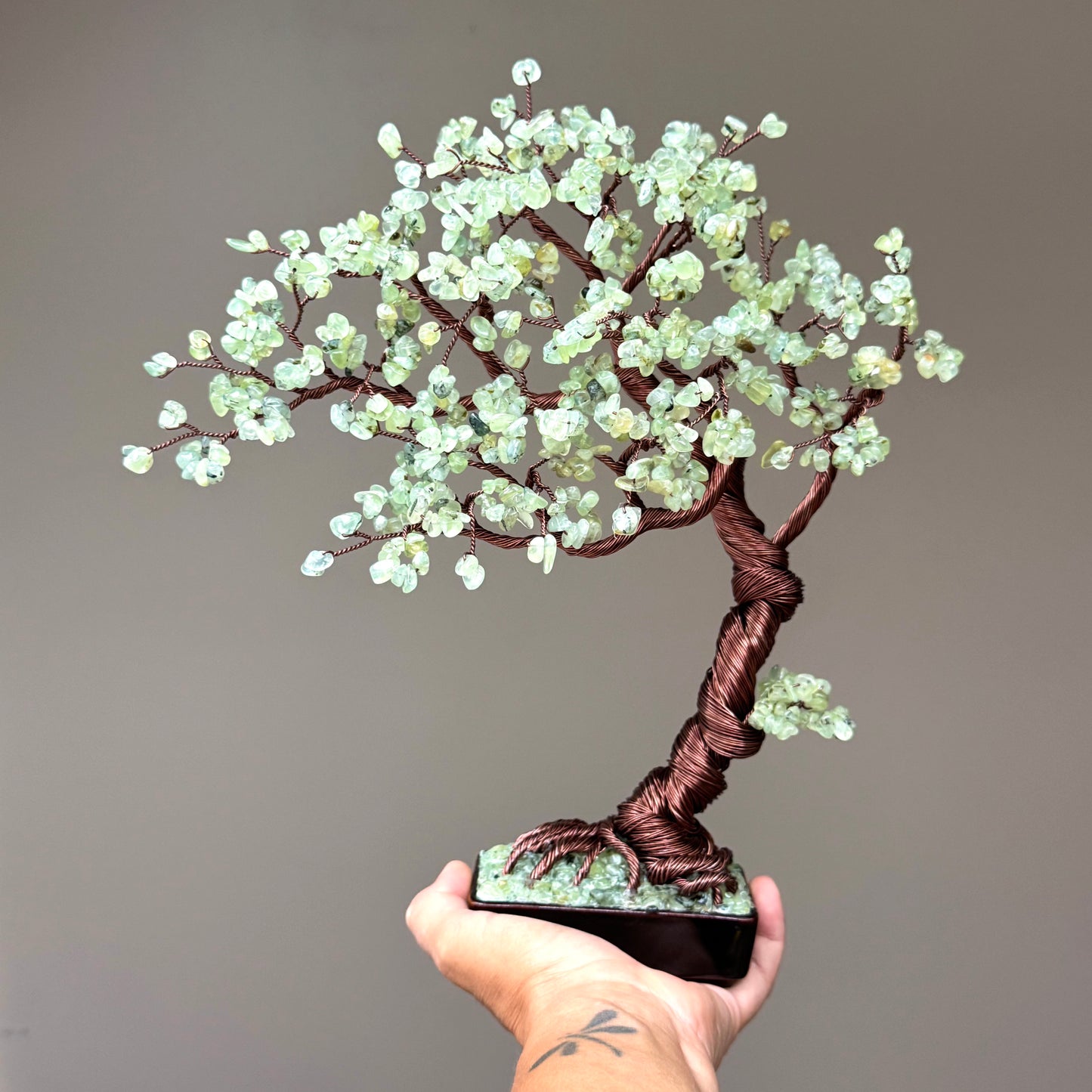 Large Prehnite Crystal Bonsai Tree