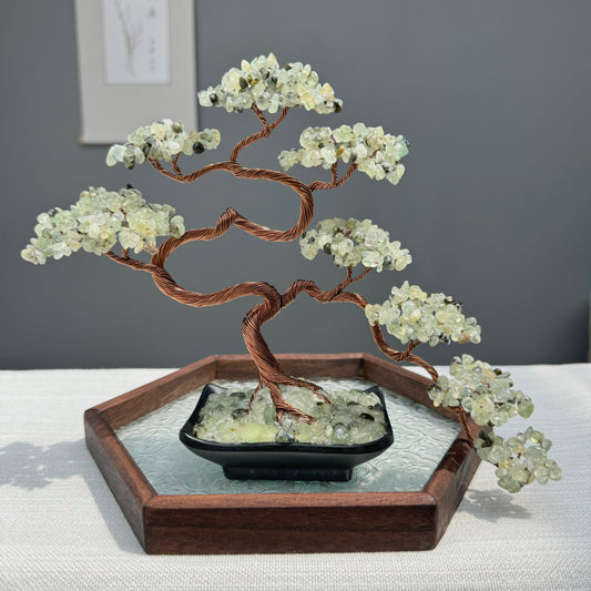 Prehnite Bonsai Crystal Tree