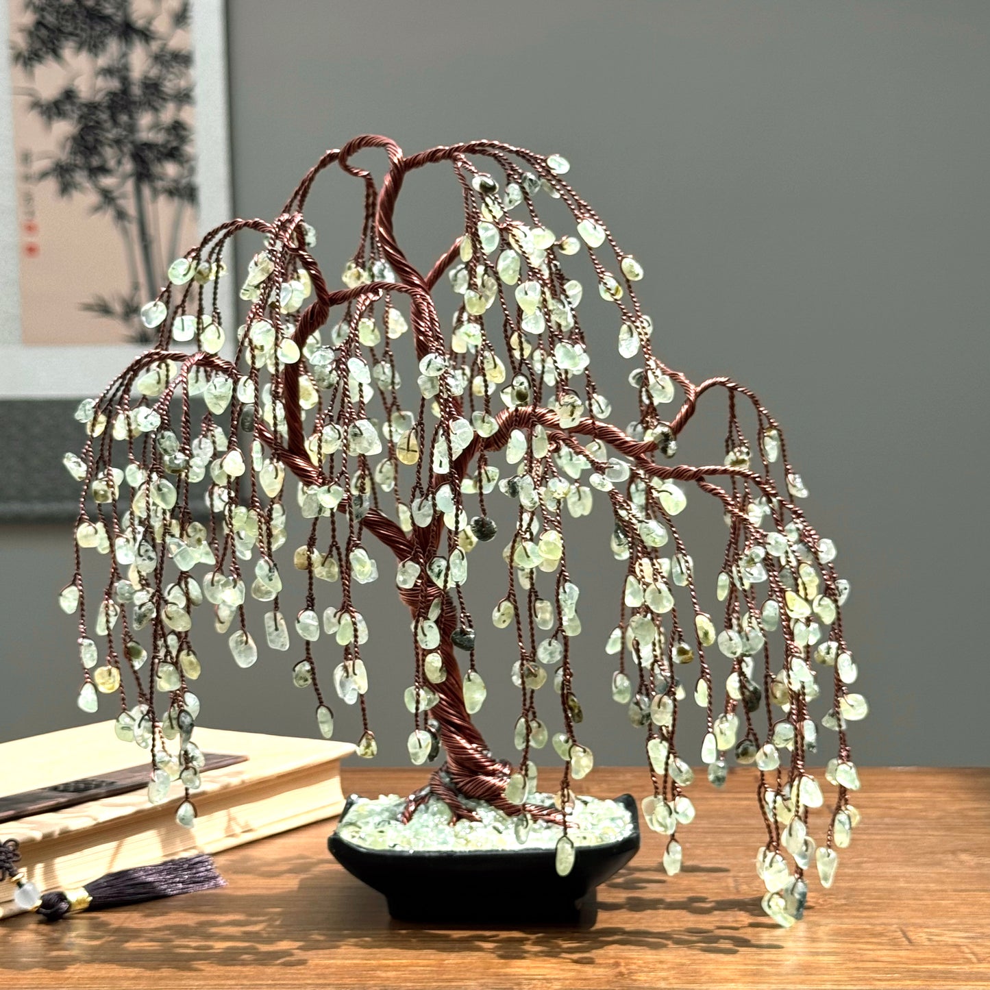 Prehnite Willow Crystal Tree