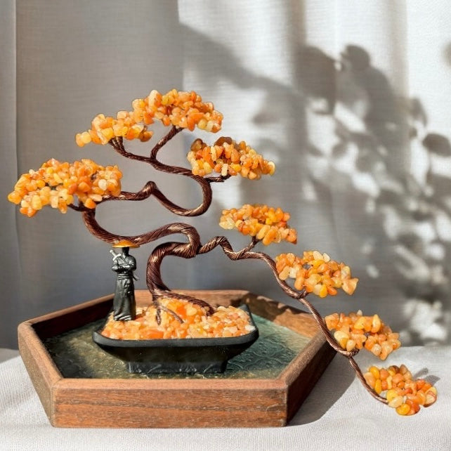 Red Aventurine Samurai Bonsai Crystal tree