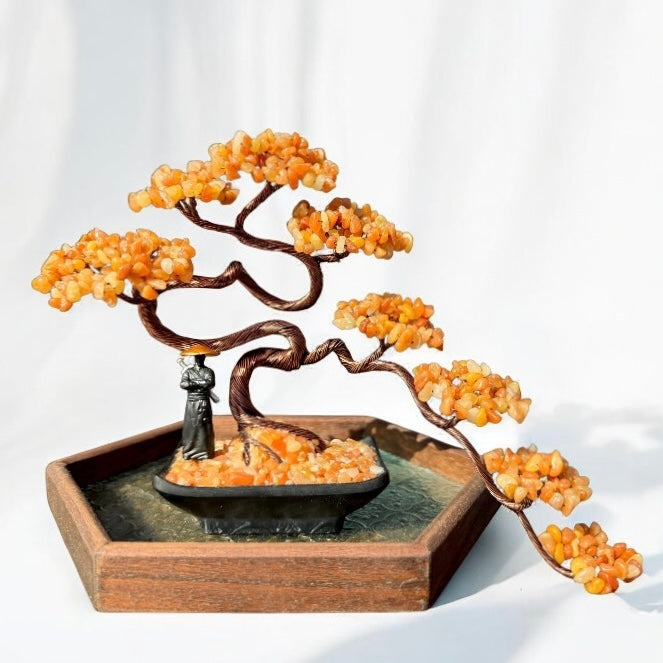 Red Aventurine Samurai Bonsai Crystal tree