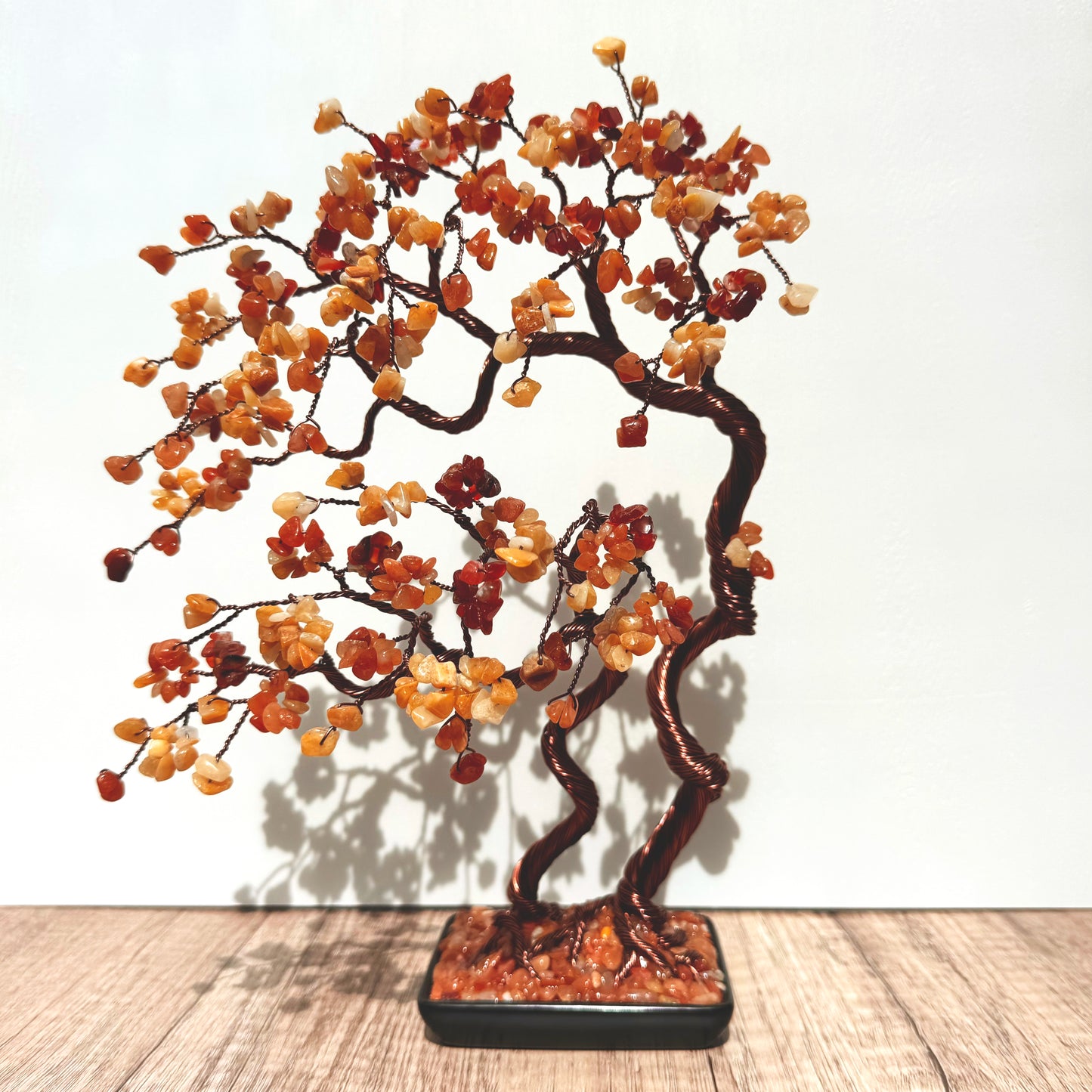 Large Yellow, Red Aventurine & Carnelian Bonsai Crystal Tree