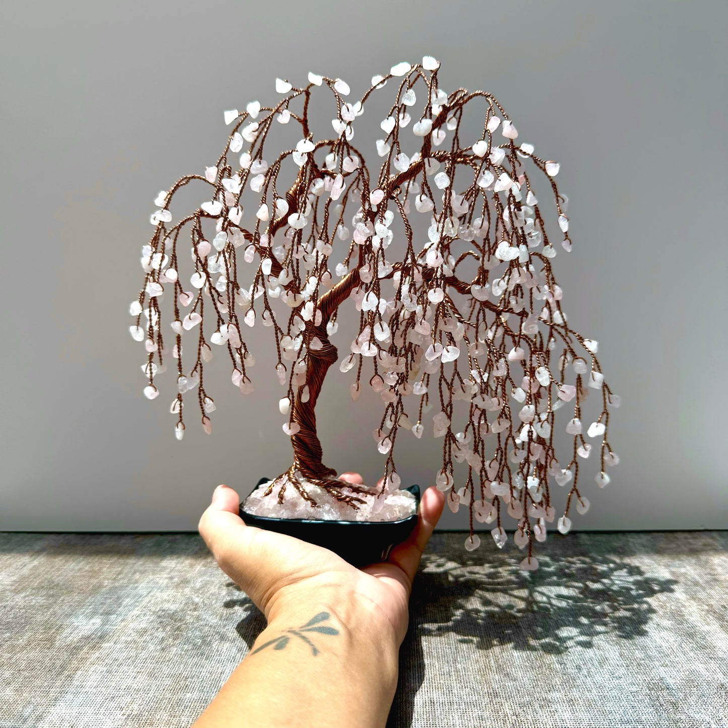 Rose Quartz Willow Crystal tree