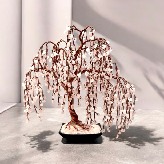 Rose Quartz Willow Crystal tree