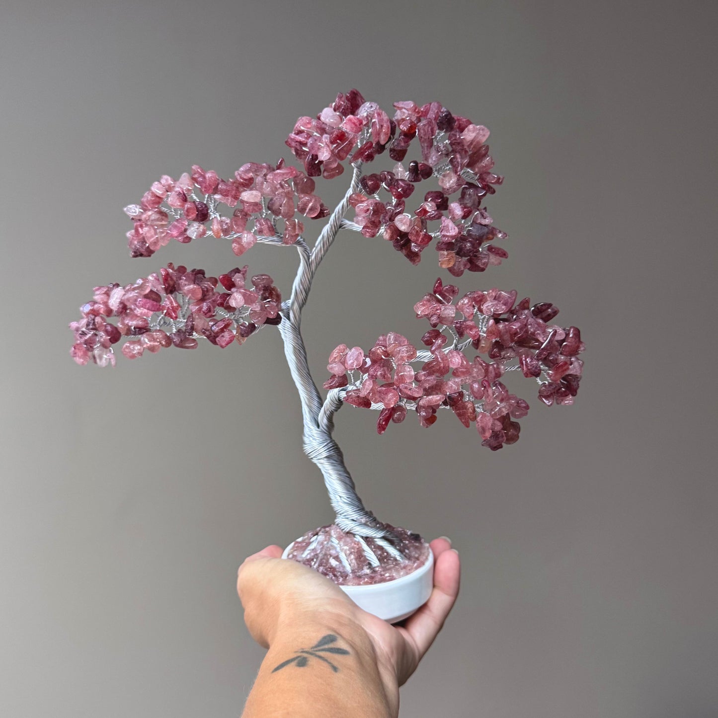 Strawberry Quartz Bonsai Crystal Tree