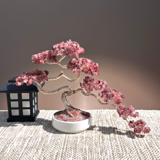 Strawberry Quartz Bonsai Crystal Tree