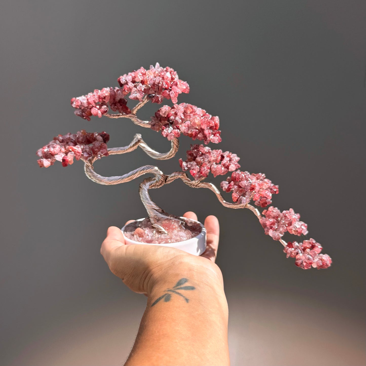 Strawberry Quartz Bonsai Crystal Tree