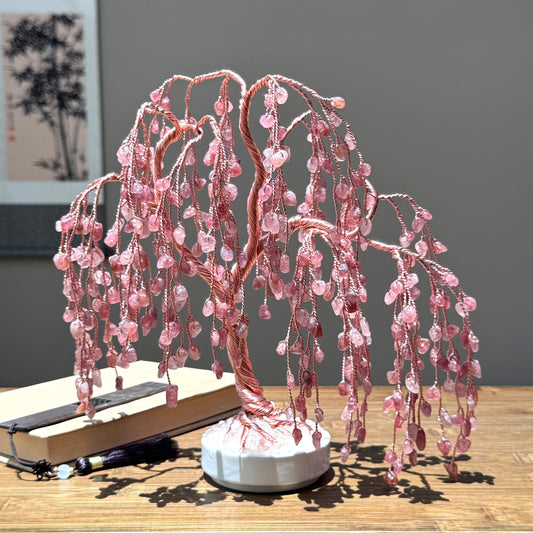 Strawberry Quartz Willow Crystal tree