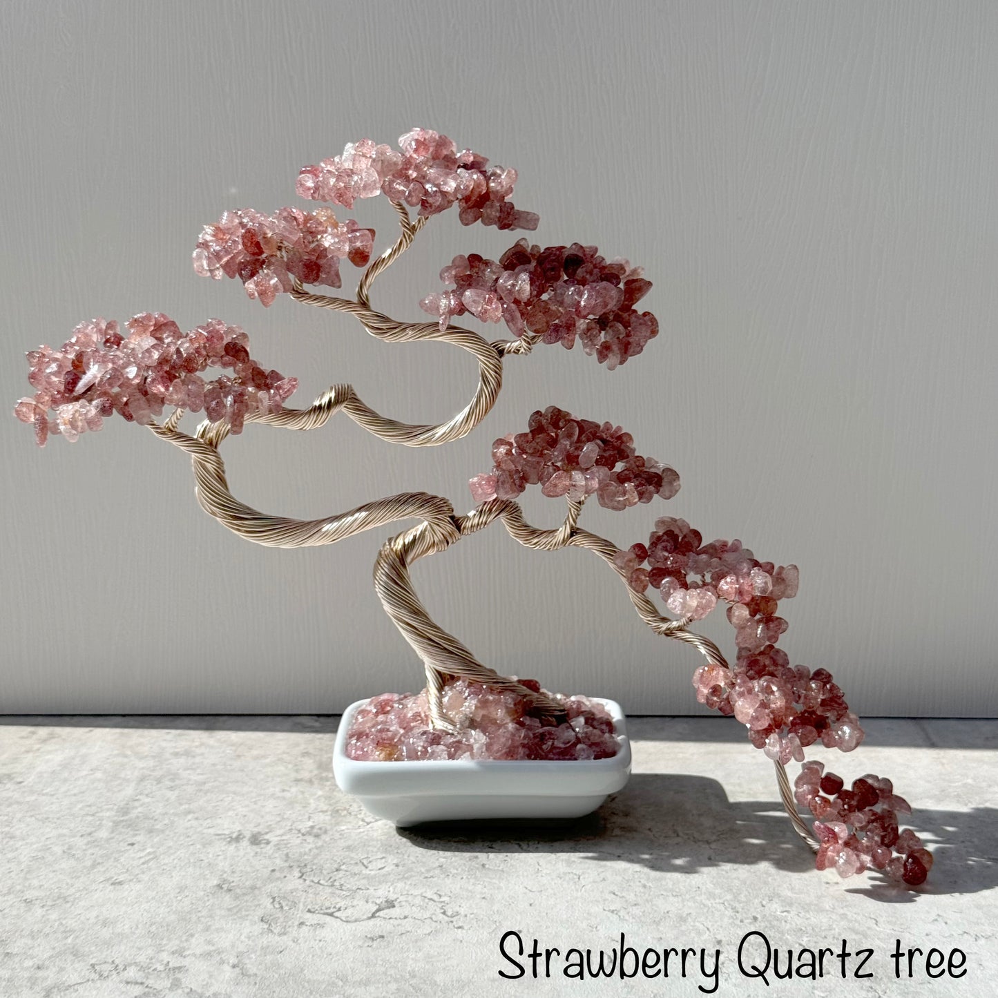 Strawberry Quartz Bonsai Crystal Tree